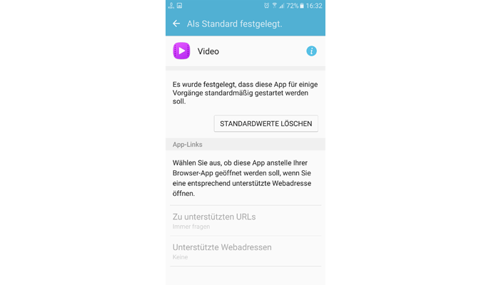 Android Standard App für Videos ändern (VLC Player