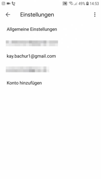 Schritt 2: Gmail Konto auswählen