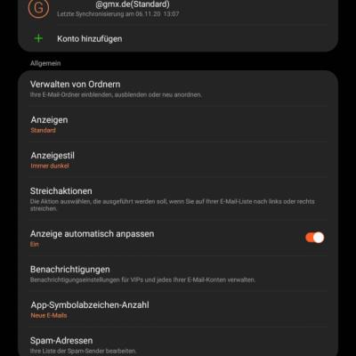 Schritt 2: Mail Konto auswählen