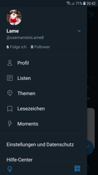 Twitter für Android: Einstellungen öffnen