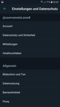 Twitter: Einstellungen > Account > Nutzername