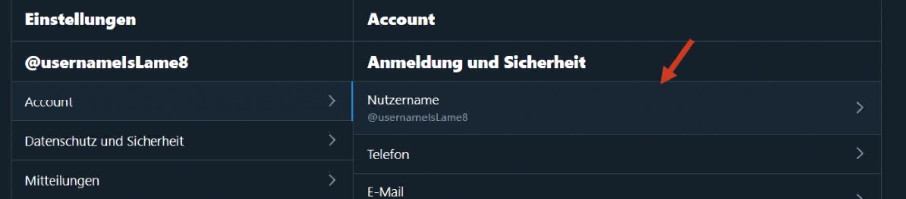 Twitter für Windows: Nutzername in den Einstellungen anpassen