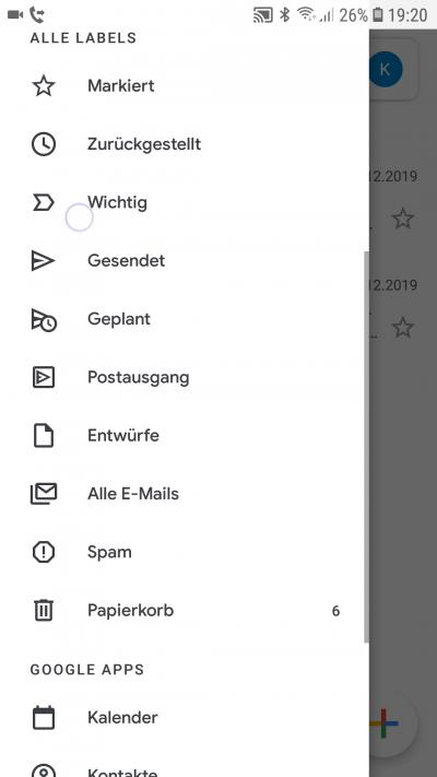 Schritt 2: Menü öffnen und 'Alle E-Mails' auswählen