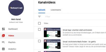Schritt 2: Alle eigenen Videos verwalten